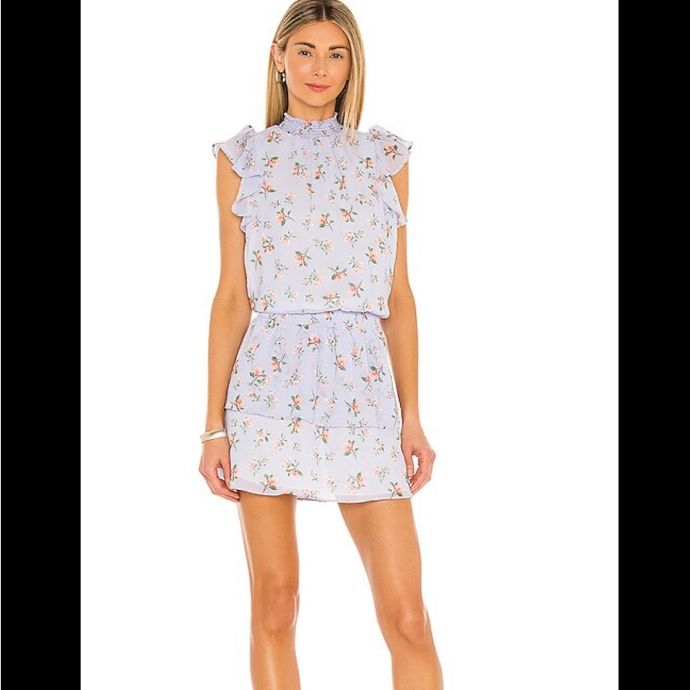 SMOCK NECK DRESS IN FLORAL TWILIGHT